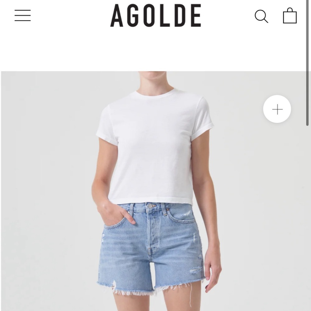 AGOLDE NWT Parker Long Jean Short size 34 SWAPMEET